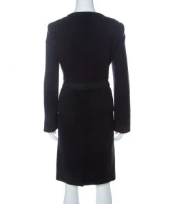 Emporio Armani Navy Blue Wool Zip Front Skirt Suit M For Women -Emporio Armani sale luxury women emporio armani used clothes p227068 001