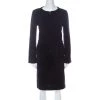 Emporio Armani Navy Blue Wool Zip Front Skirt Suit M For Women