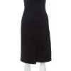 Emporio Armani Black Crepe Faux Wrap Skirt M For Women