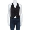 Emporio Armani Black Wool Blend Show Button Detail Waist Coat S For Women -Emporio Armani sale luxury women emporio armani used clothes p237753 003
