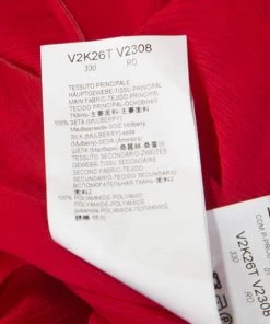 Emporio Armani Red Chiffon Elasticized Ruffle Sheer Sleeveless Top S For Women -Emporio Armani sale luxury women emporio armani used clothes p241282 005