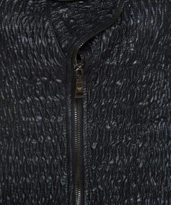Emporio Armani Black Wrinkled Zip Front Jacket S For Women -Emporio Armani sale luxury women emporio armani used clothes p243576 008