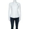 Emporio Armani White Waffle Knit Asymmetric Zip Front Blazer M For Women -Emporio Armani sale luxury women emporio armani used clothes p243710 007