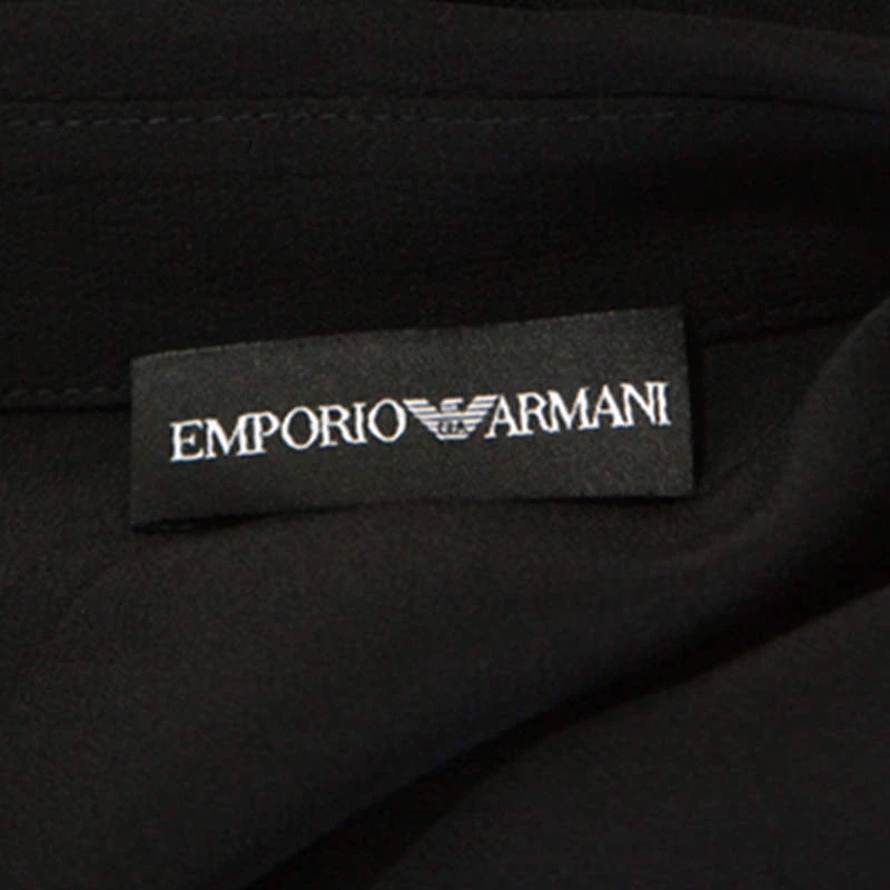 Emporio Armani Black Silk Button Front Shirt M For Women 7 Emporio Armani Black Silk Button Front Shirt M For Women - Image 5