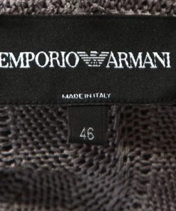 Emporio Armani Grey Crochet Knit Top And Cardigan Set L For Women -Emporio Armani sale luxury women emporio armani used clothes p254919 005