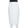 Emporio Armani Off White Silk Waist Band Detail Sheath Skirt M For Women -Emporio Armani sale luxury women emporio armani used clothes p257977 006