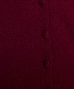 Emporio Armani Burgundy Cashmere Blend Ruffled Collar Cardigan M For Women -Emporio Armani sale luxury women emporio armani used clothes p260733 007