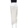 Emporio Armani Cream Stretch Silk Satin Tulip Skirt L For Women -Emporio Armani sale luxury women emporio armani used clothes p261642 002