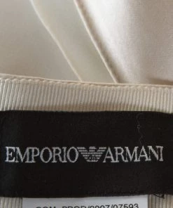 Emporio Armani Cream Stretch Silk Satin Tulip Skirt L For Women -Emporio Armani sale luxury women emporio armani used clothes p261642 005