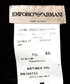 Emporio Armani Black Wool Belted Mini Skirt L For Women -Emporio Armani sale luxury women emporio armani used clothes p269932 005