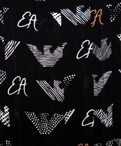 Emporio Armani Black Chiffon Logo Print Sheer Blouse M For Women -Emporio Armani sale luxury women emporio armani used clothes p275407 005