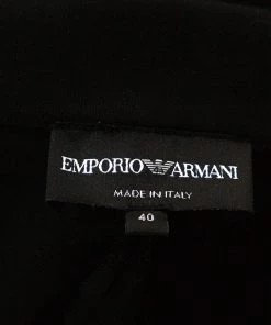Emporio Armani Black Stretch Knit Three Button Blazer S For Women -Emporio Armani sale luxury women emporio armani used clothes p277615 002