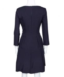 Emporio Armani Navy Blue Stretch Crepe A Line Dress M For Women -Emporio Armani sale luxury women emporio armani used clothes p294857 002