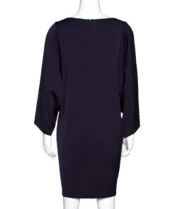 Emporio Armani Dark Purple Wool Blend Tunic Dress M For Women -Emporio Armani sale luxury women emporio armani used clothes p298084 005