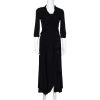 Emporio Armani Black Crepe Draped Dress & Jacket Set S For Women -Emporio Armani sale luxury women emporio armani used clothes p298102 003
