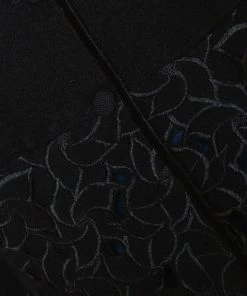 Emporio Armani Black Wool Cutout Detail Mid Length Coat S For Women -Emporio Armani sale luxury women emporio armani used clothes p299691 004