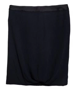 Emporio Armani Black Crepe Draped Knot Detail Mini Skirt S For Women