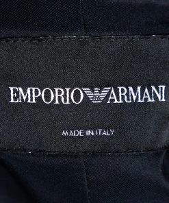 Emporio Armani Navy Blue Crepe Zip Front Jacket XS For Women -Emporio Armani sale luxury women emporio armani used clothes p301353 003