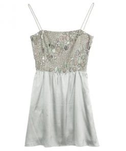 Emporio Armani Silver Dress With Detail M For Women