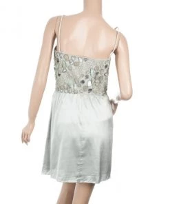 Emporio Armani Silver Dress With Detail M For Women -Emporio Armani sale luxury women emporio armani used clothes p30248 003