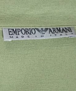 Emporio Armani Light Green Crepe Maxi Shirt Dress M For Women -Emporio Armani sale luxury women emporio armani used clothes p312701 005