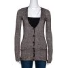 Emporio Armani Brown Mohair Blend Marl Knit Cardigan L For Women -Emporio Armani sale luxury women emporio armani used clothes p312718 001
