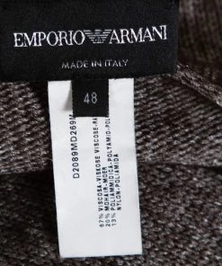 Emporio Armani Brown Mohair Blend Marl Knit Cardigan L For Women -Emporio Armani sale luxury women emporio armani used clothes p312718 005