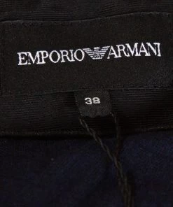 Emporio Armani Navy Blue Zig Zag Pattern Asymmetrical Jacket S For Women -Emporio Armani sale luxury women emporio armani used clothes p316862 004