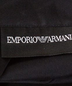 Emporio Armani Black Stretch Cotton Bow Detail Shirt M For Women -Emporio Armani sale luxury women emporio armani used clothes p325910 004
