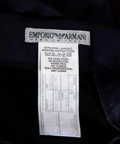 Emporio Armani Navy Blue Padded Wide Leg Pants M For Women -Emporio Armani sale luxury women emporio armani used clothes p327274 005