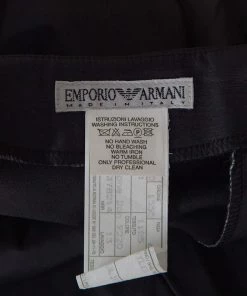 Emporio Armani Black Padded Wide Leg Pants M For Women -Emporio Armani sale luxury women emporio armani used clothes p327502 004