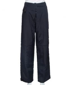 Emporio Armani Black Padded High Waist Technical Pants M For Women