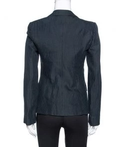 Emporio Armani Two Tone Striped Jacquard Fitted Blazer S For Women -Emporio Armani sale luxury women emporio armani used clothes p330670 006