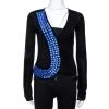 Emporio Armani Black Silk & Cashmere Knit Embellished Top S For Women