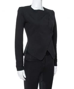 Emporio Armani Black Knit Double Breasted Bodysuit Jacket S For Women -Emporio Armani sale luxury women emporio armani used clothes p348624 001