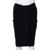 Emporio Armani Black Jersey Pleat Front Pencil Skirt S For Women -Emporio Armani sale luxury women emporio armani used clothes p351040 001