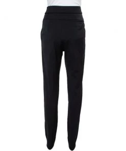 Emporio Armani Black Wool High Waist Tapered Trousers S For Women -Emporio Armani sale luxury women emporio armani used clothes p351059 002