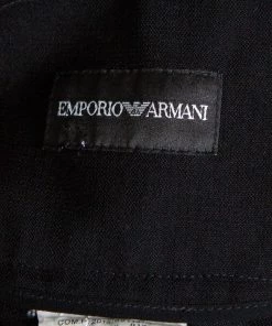 Emporio Armani Black Wool High Waist Tapered Trousers S For Women -Emporio Armani sale luxury women emporio armani used clothes p351059 003
