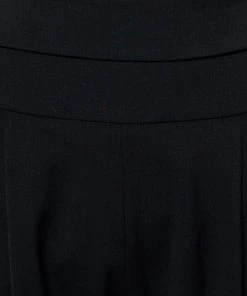 Emporio Armani Black Wool High Waist Tapered Trousers S For Women -Emporio Armani sale luxury women emporio armani used clothes p351059 007