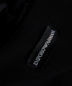 Emporio Armani Black Sateen Flutter Sleeve Maxi Dress M For Women -Emporio Armani sale luxury women emporio armani used clothes p359467 002