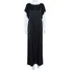 Emporio Armani Black Sateen Flutter Sleeve Maxi Dress M For Women -Emporio Armani sale luxury women emporio armani used clothes p359467 005