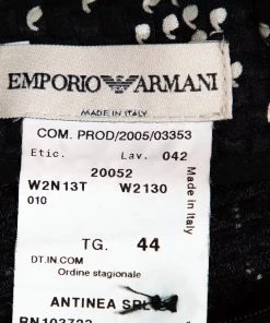 Emporio Armani Black Textured Silk Tiered Short Skirt M For Women -Emporio Armani sale luxury women emporio armani used clothes p366220 004