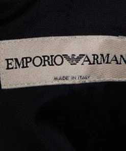 Emporio Armani Black Crepe Pintuck Detail Blazer S For Women -Emporio Armani sale luxury women emporio armani used clothes p366225 007