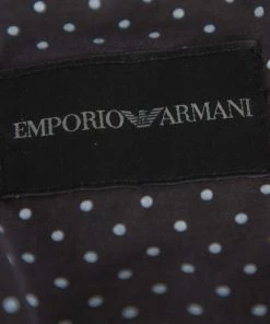 Emporio Armani Black Leather Ruffled Crop Jacket M For Women -Emporio Armani sale luxury women emporio armani used clothes p366296 004