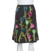 Emporio Armani Grey Wool Floral Appliqued A-Line Skirt M For Women -Emporio Armani sale luxury women emporio armani used clothes p366360 001