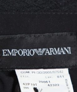 Emporio Armani Black Plisse Layered Pants S For Women -Emporio Armani sale luxury women emporio armani used clothes p366412 005