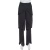 Emporio Armani Black Plisse Layered Pants S For Women -Emporio Armani sale luxury women emporio armani used clothes p366412 006