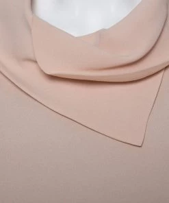 Emporio Armani Peach Crepe Collar Detail Shift Dress L For Women -Emporio Armani sale luxury women emporio armani used clothes p366705 003