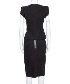 Emporio Armani Black Stretch Linen Skirt Suit Set S For Women -Emporio Armani sale luxury women emporio armani used clothes p368485 001
