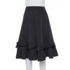 Emporio Armani Black Faille Ruffled Midi Skirt S For Women